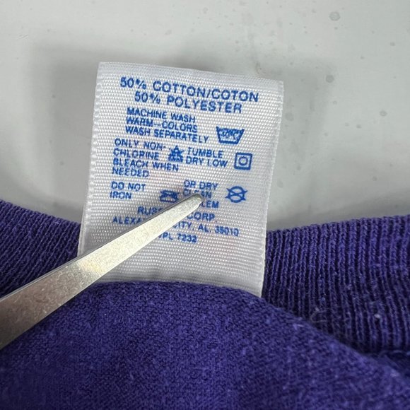 VTG 90s LSU Louisana State Tigers Shirt Adult Fits Medium Purple Faded Tee Tag L - Picture 8 of 15